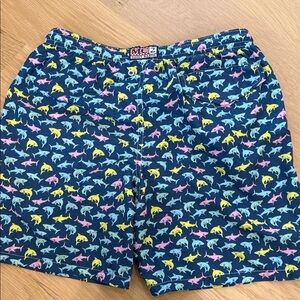 Mc2 Saint Barths Colorful Shark Print Swim Shorts